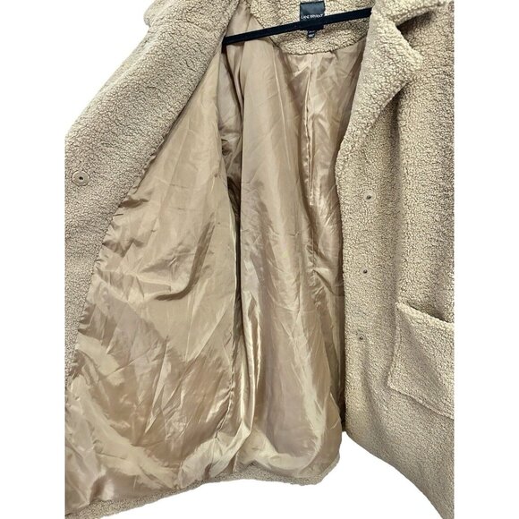 Lane Bryant Faux Fur Teddy Coat Tan Size 22/24 Business Office Casual - Picture 3 of 9
